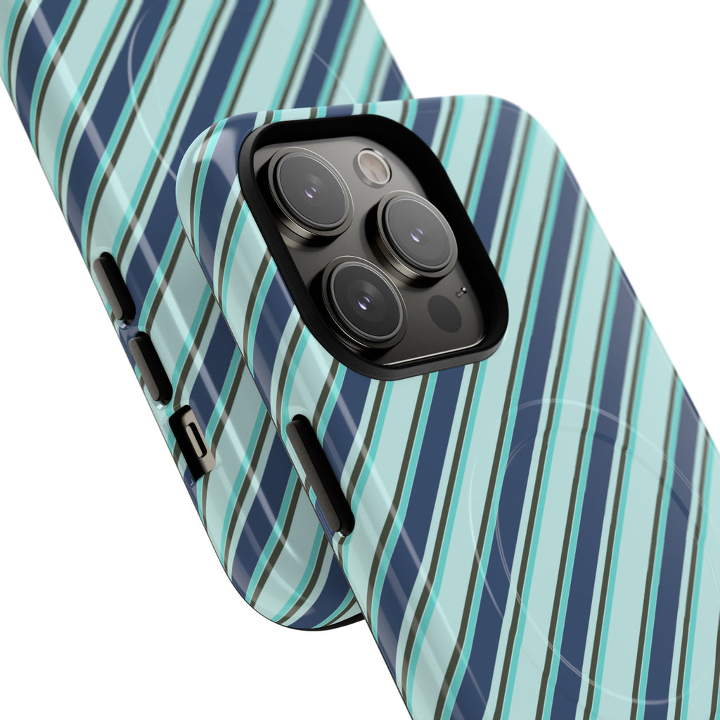 Angelina Stripes | Blue - MagSafe iPhone Case