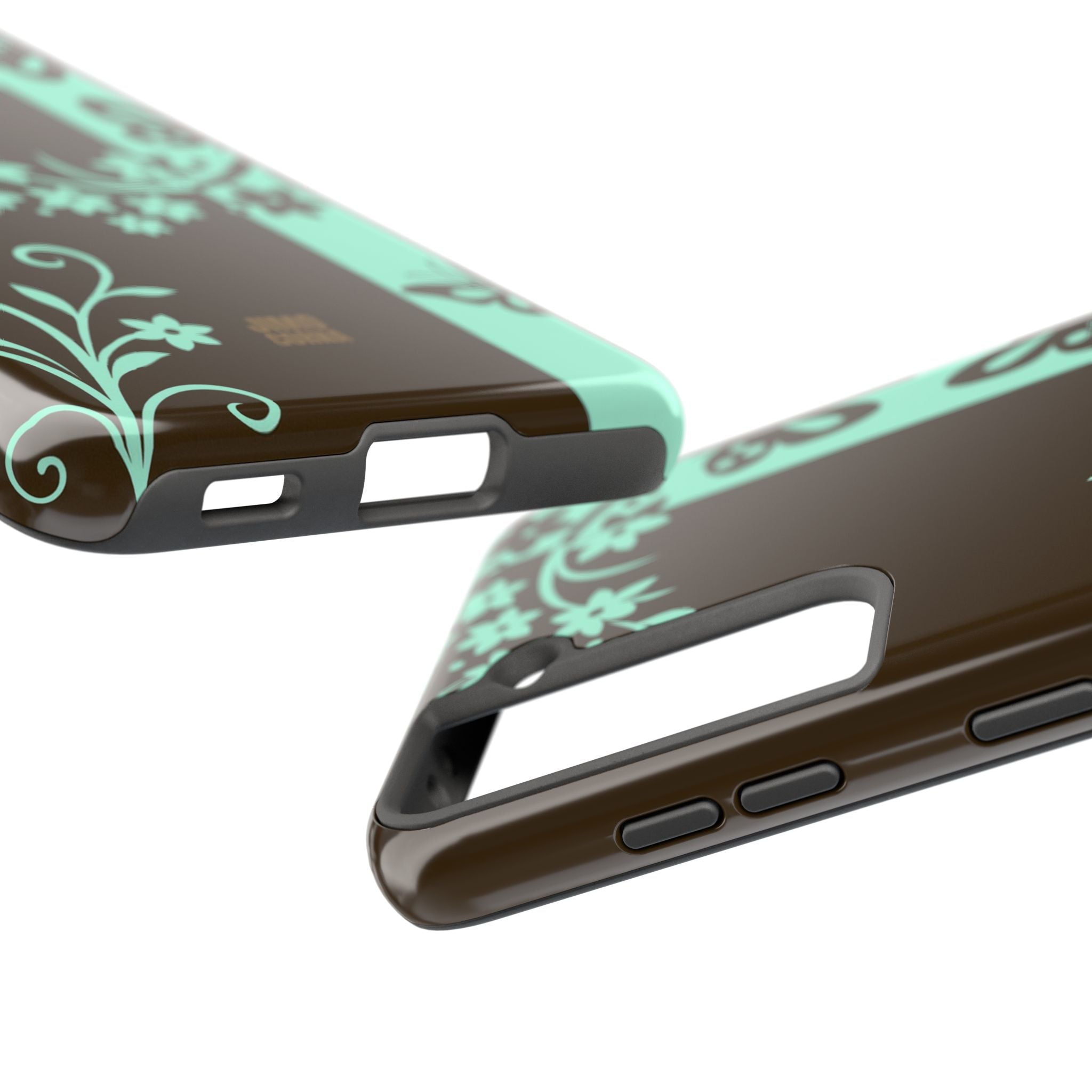 Y2K Floral iPhone Case | Brown and Mint
