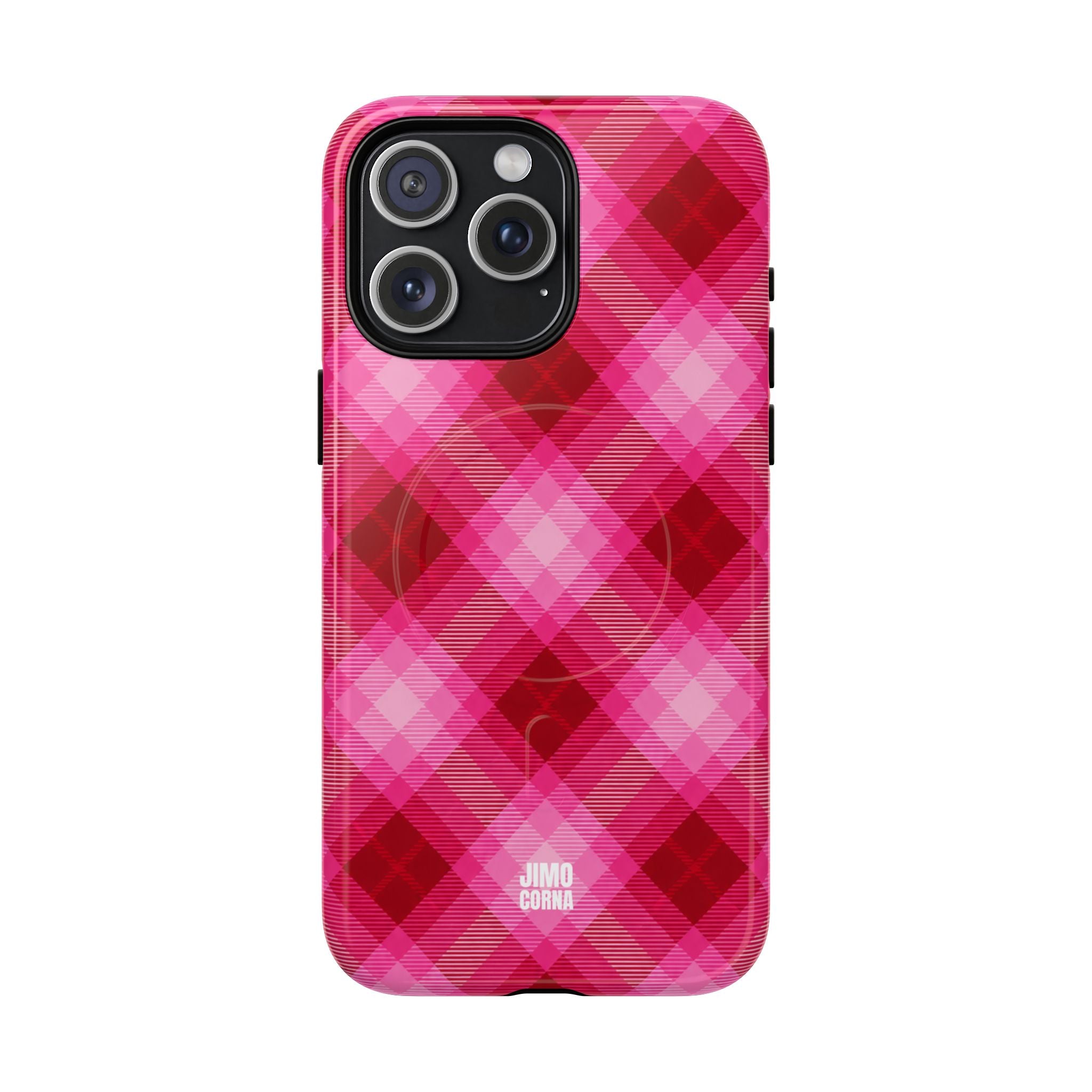 Pink Picnic Plaid MagSafe iPhone Case