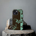 Y2K Floral iPhone Case | Brown and Mint
