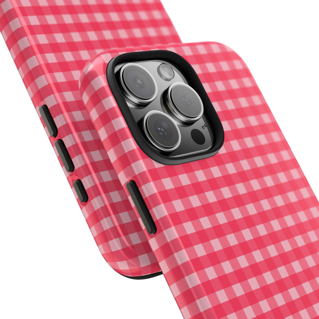 Farm Gingham iPhone Case | Hot Pink