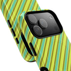 Angelina Stripes | Green - MagSafe iPhone Case