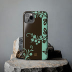 Y2K Floral iPhone Case | Brown and Mint