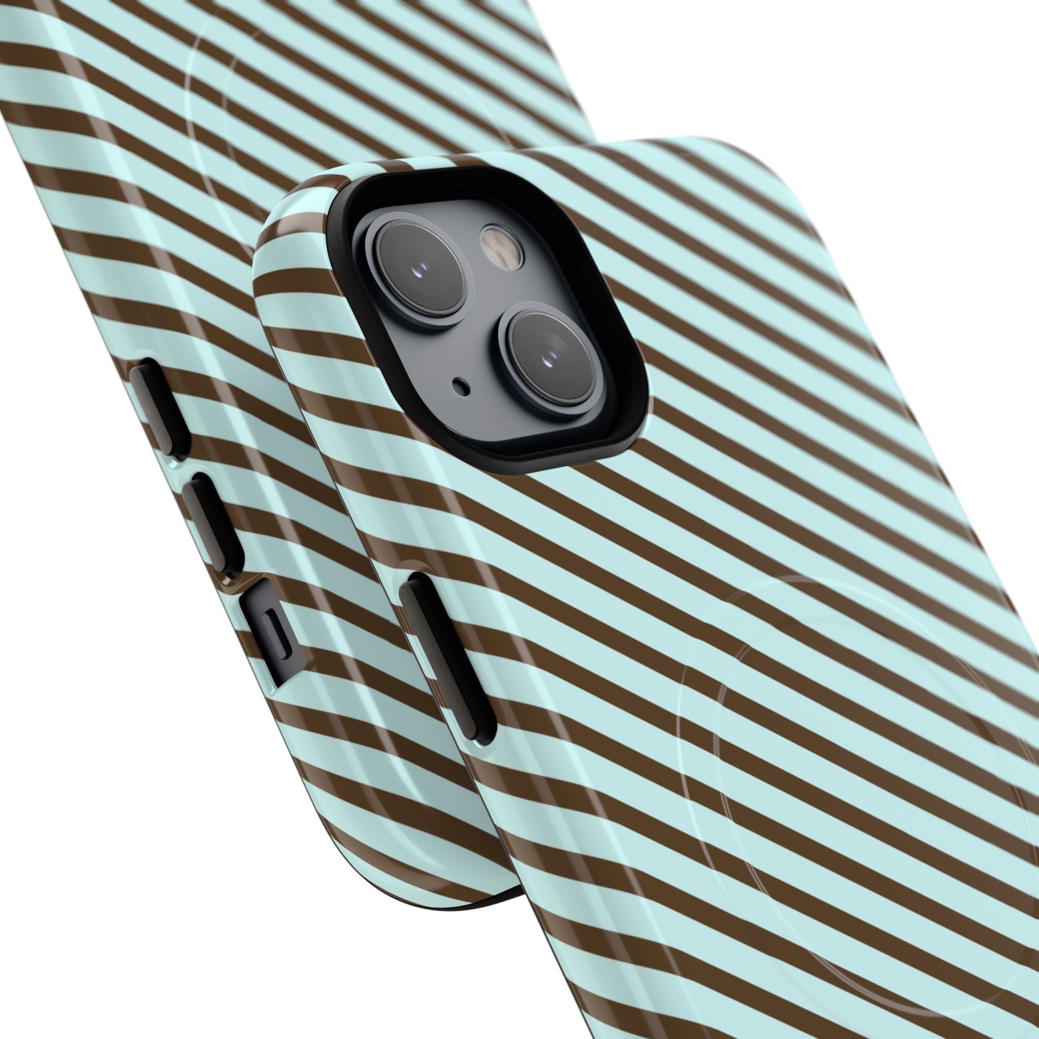 Asymmetrical Lines MagSafe iPhone Case | Blue and Brown