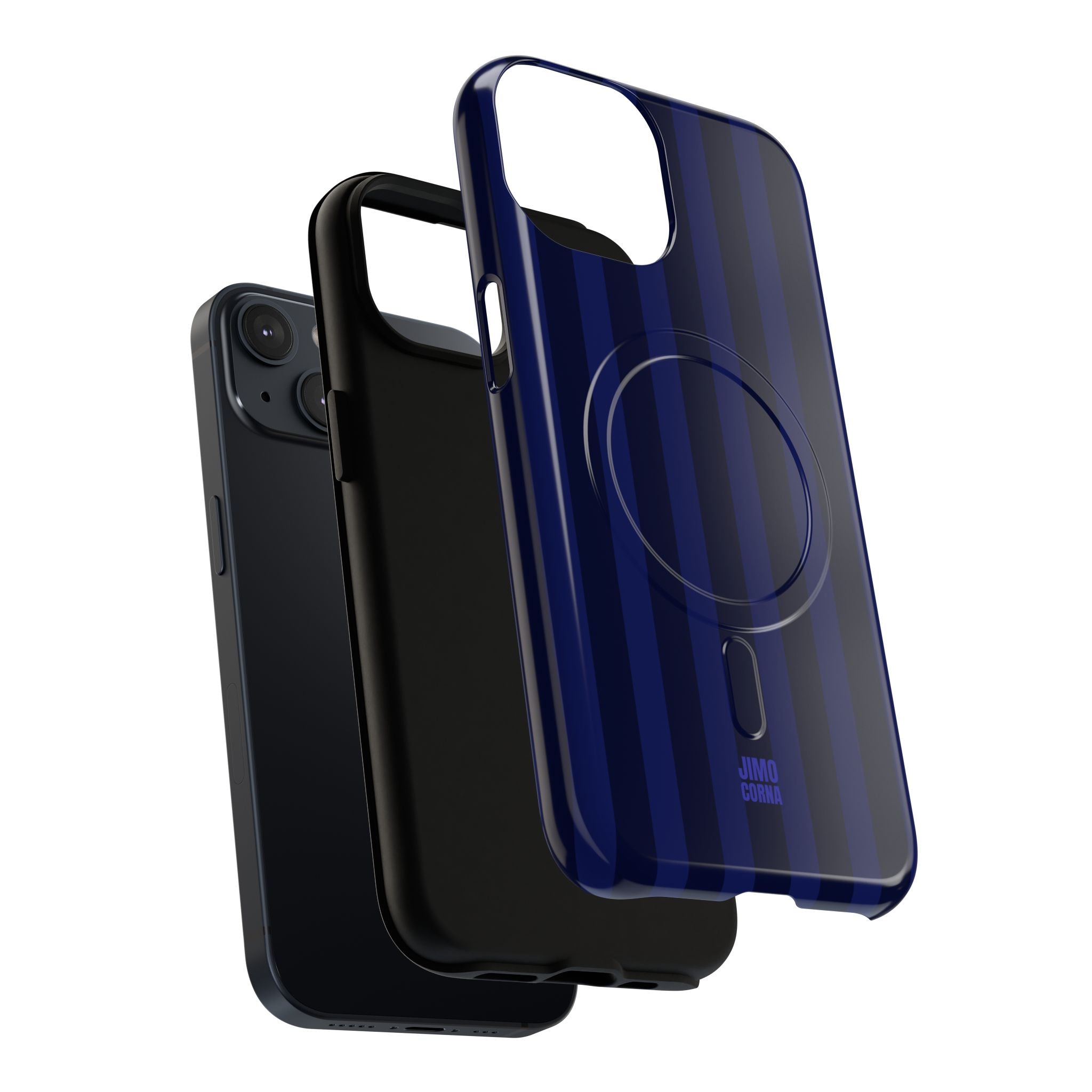 Bold Stripes MagSafe iPhone Case | Navy Blue