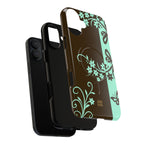 Y2K Floral MagSafe iPhone Case | Brown and Mint