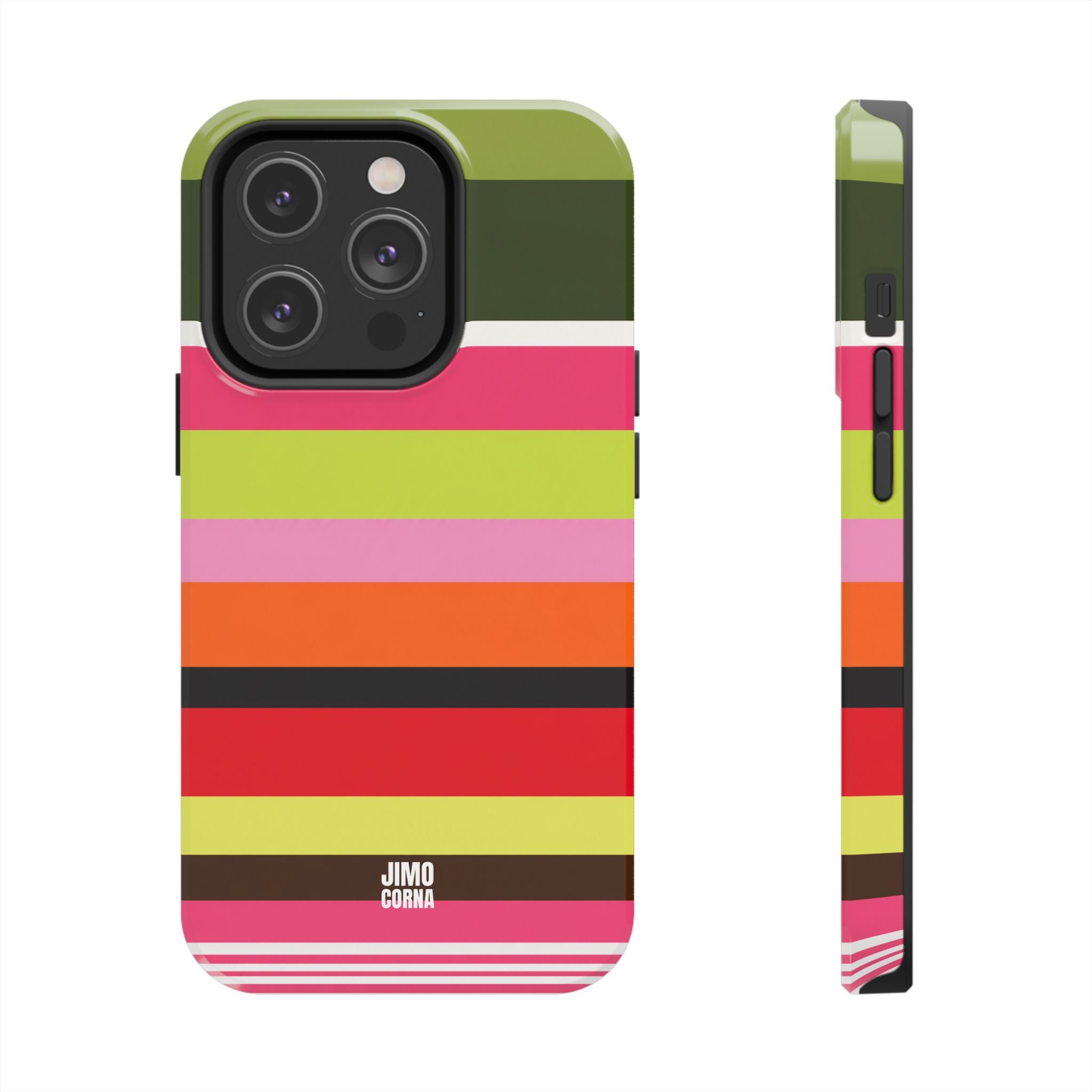 Berry Citrus Stripe iPhone Case