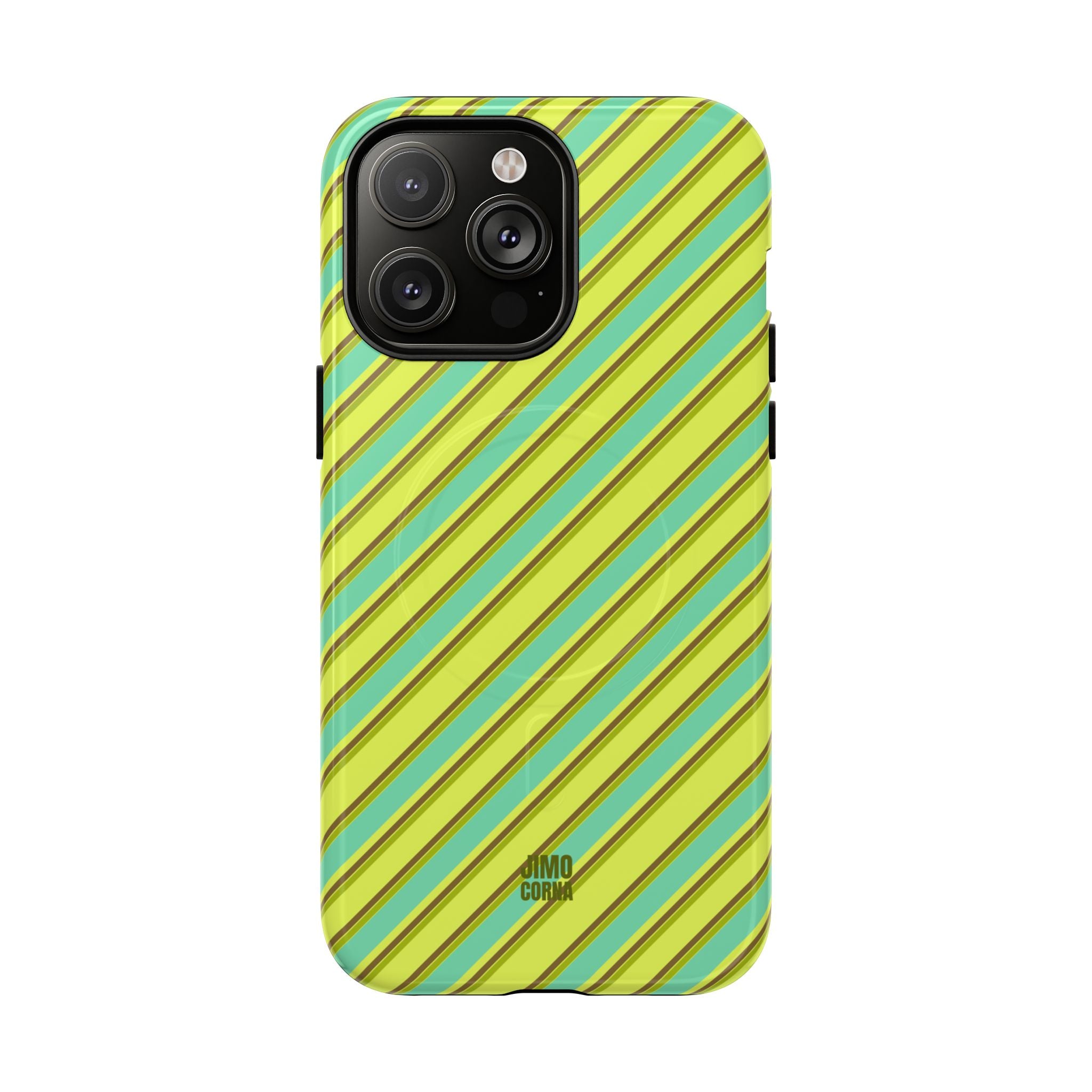 Angelina Stripes | Green - MagSafe iPhone Case