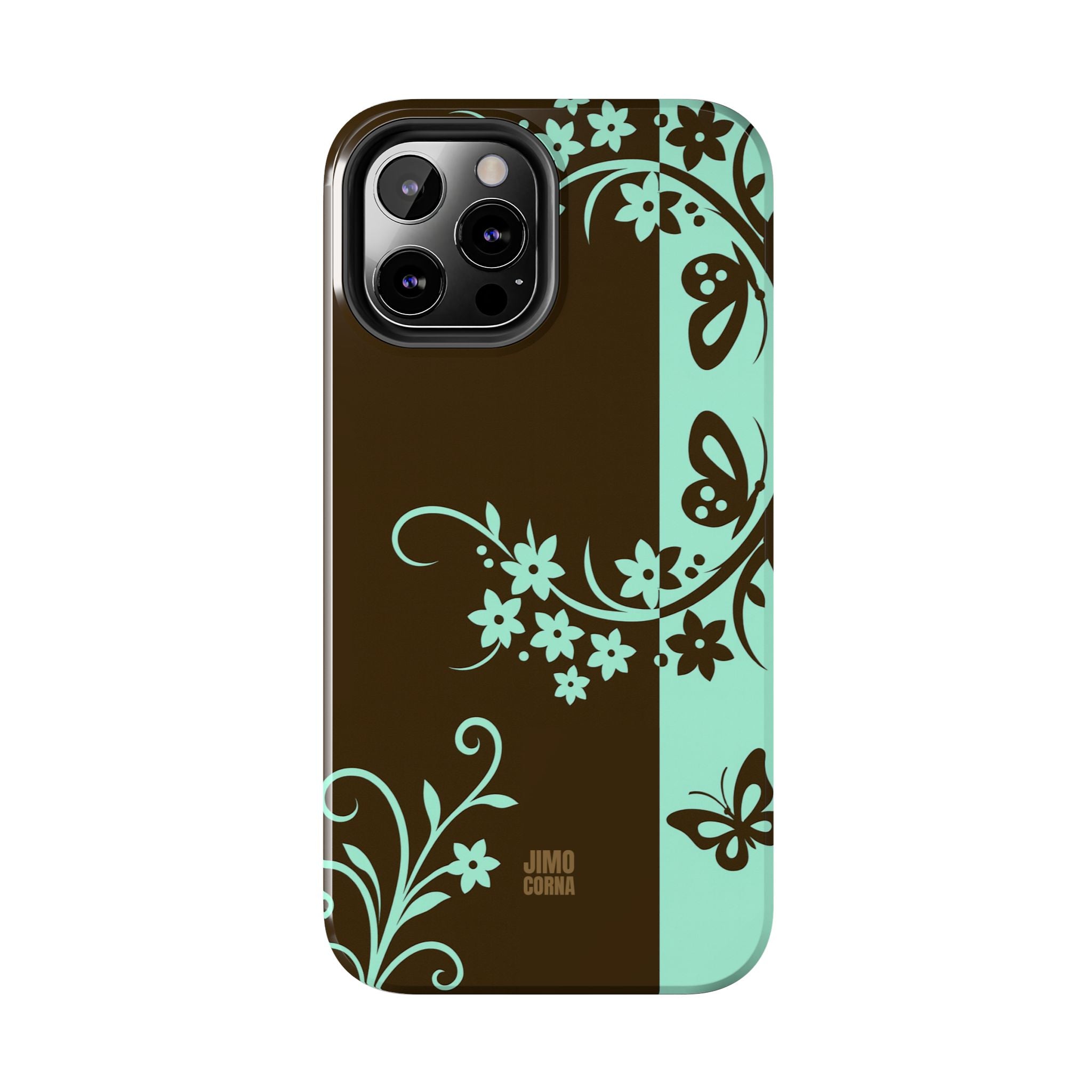 Y2K Floral iPhone Case | Brown and Mint