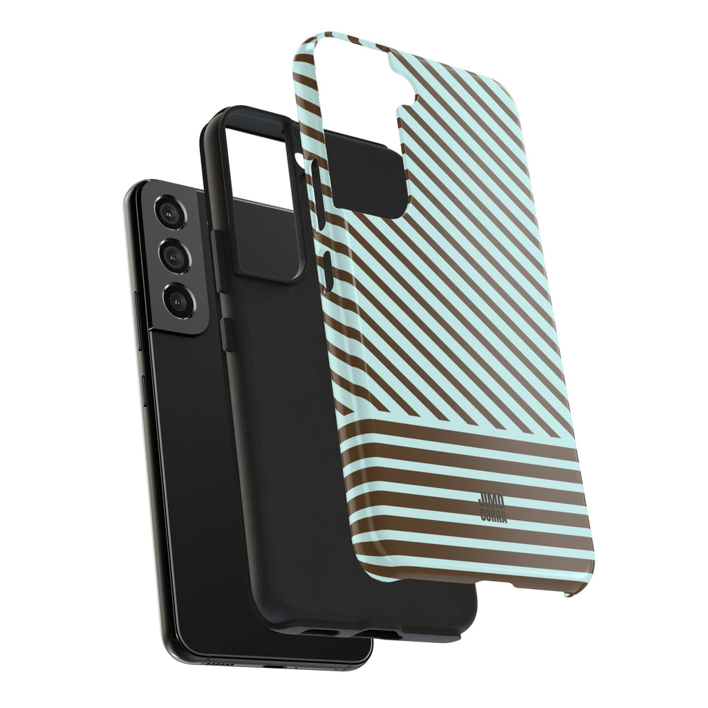 Asymmetrical Lines Samsung Galaxy Case | Blue and Brown