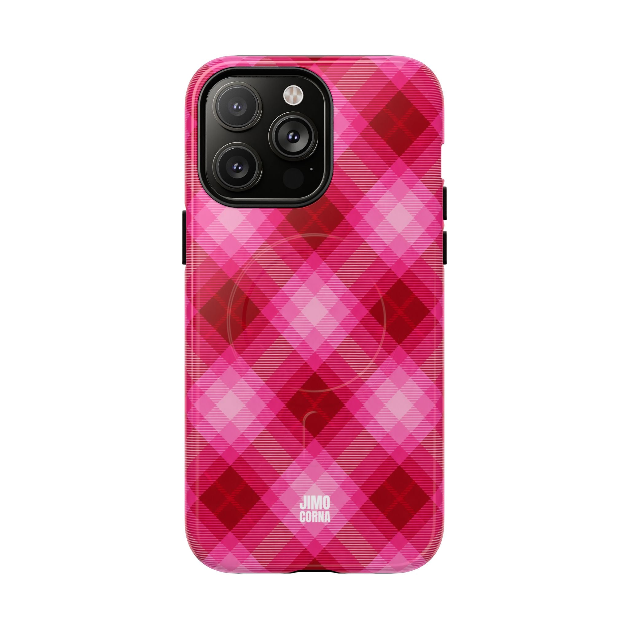 Pink Picnic Plaid MagSafe iPhone Case