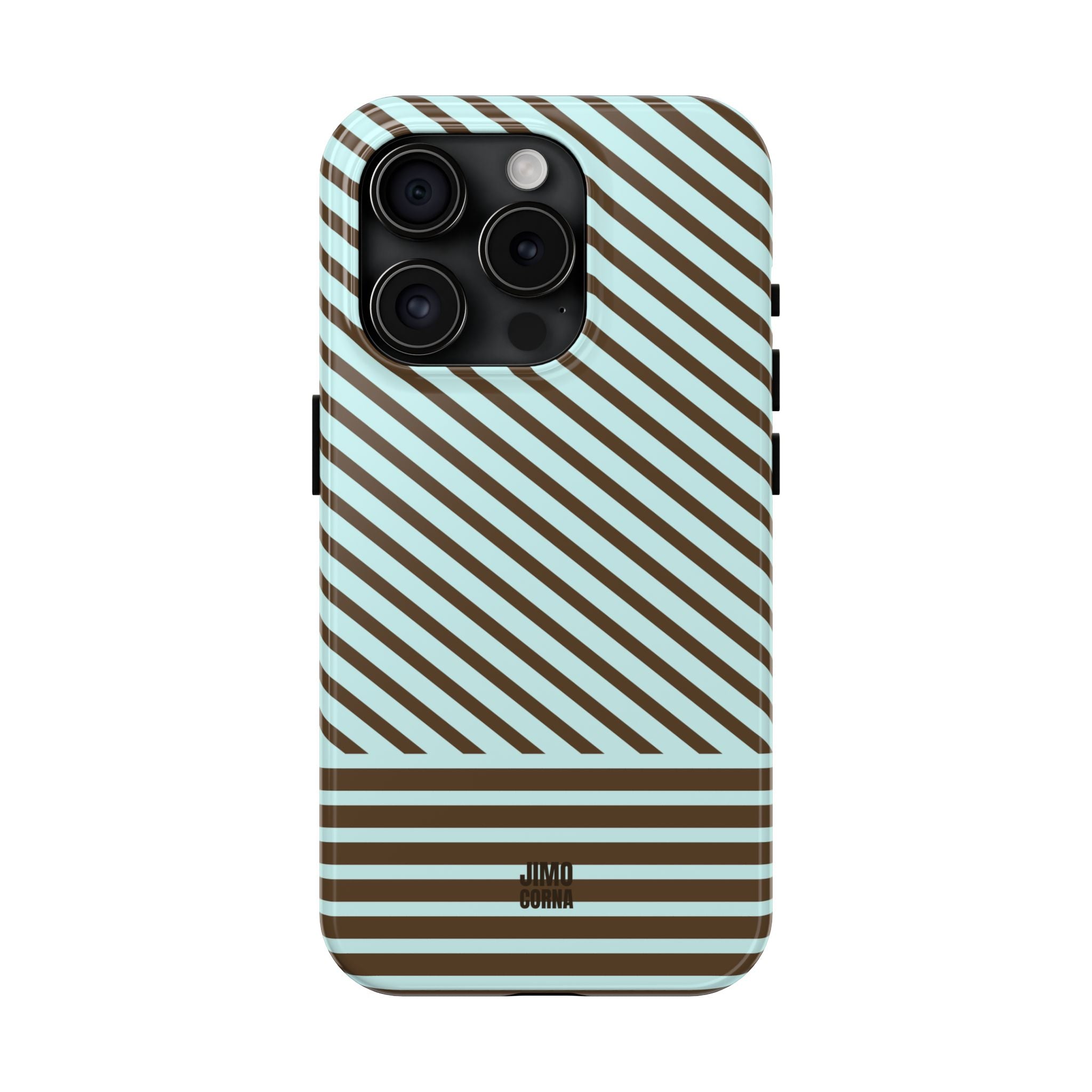 Asymmetrical Lines iPhone Case | Blue and Brown