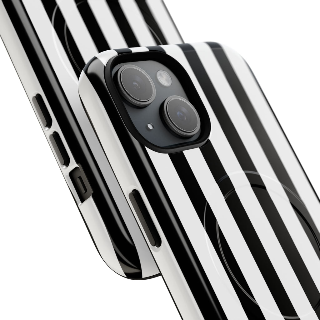 Bold Stripes MagSafe iPhone Case | Black and White