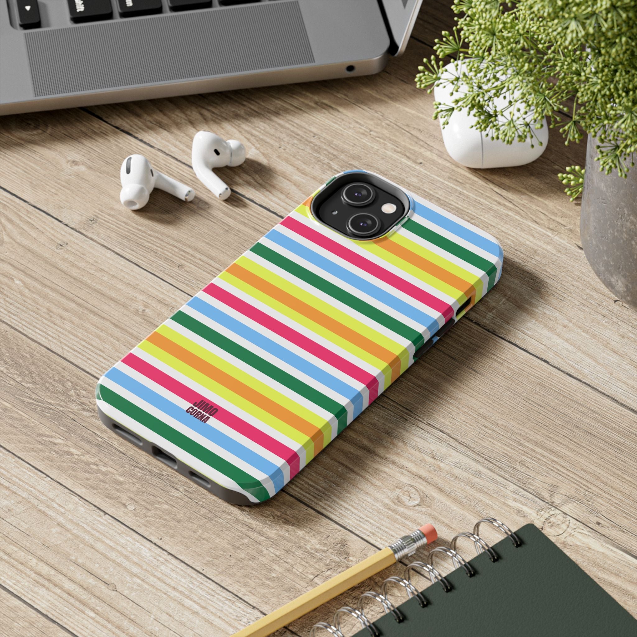 Rainbow Sorbet Stripe iPhone Case