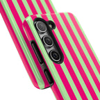 Bold Stripes Samsung Galaxy Case | Lime Green and Pink