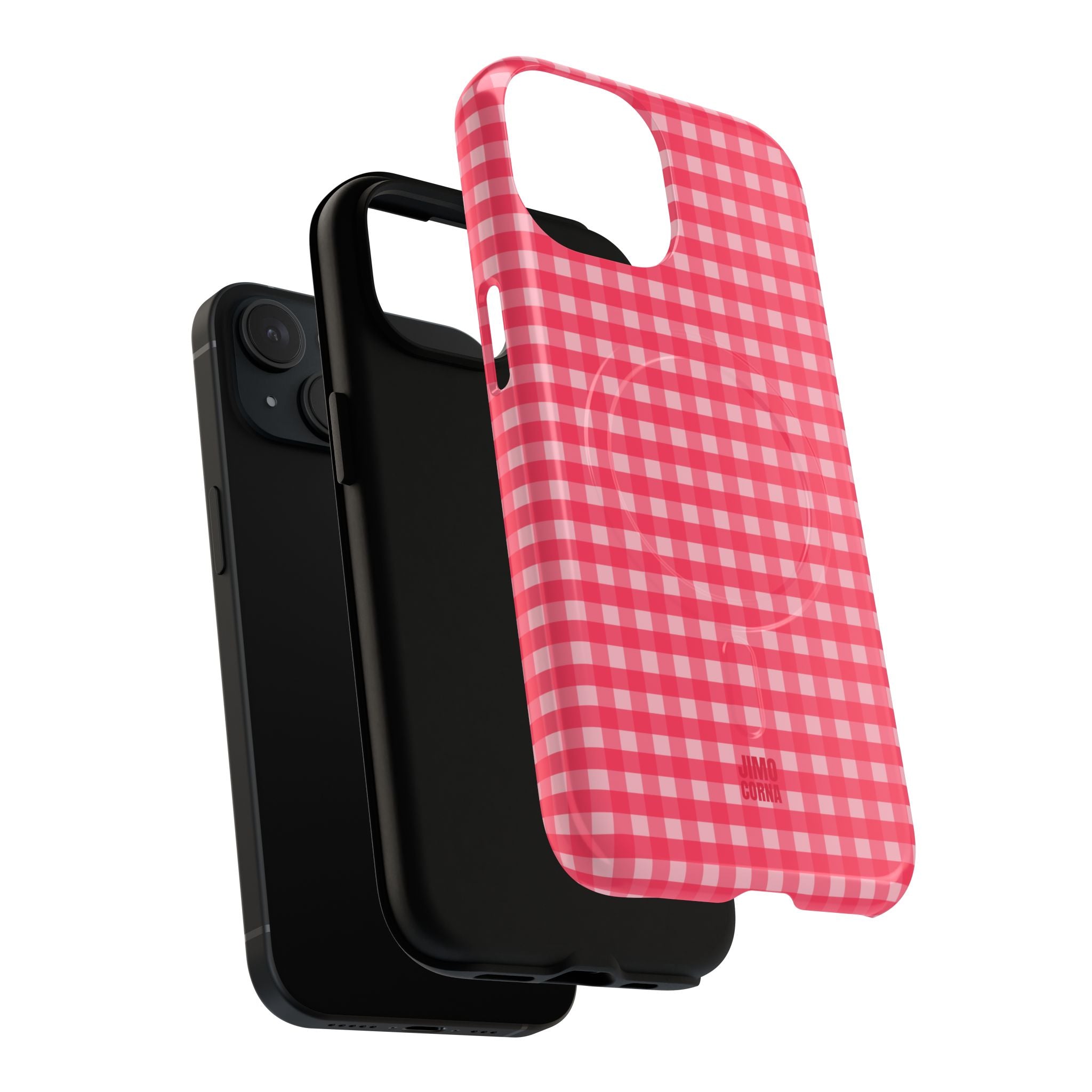 Farm Gingham MagSafe iPhone Case | Hot Pink