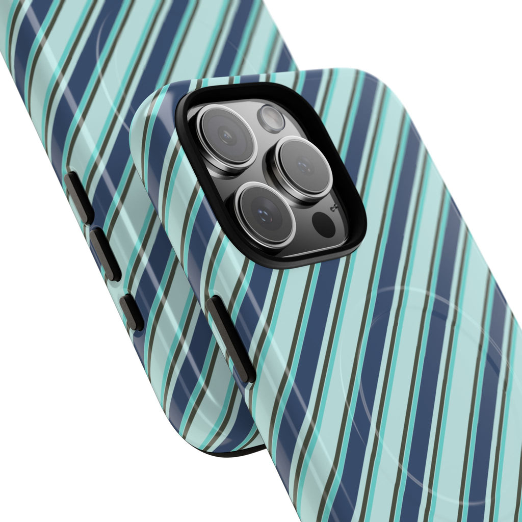 Angelina Stripes | Blue - MagSafe iPhone Case
