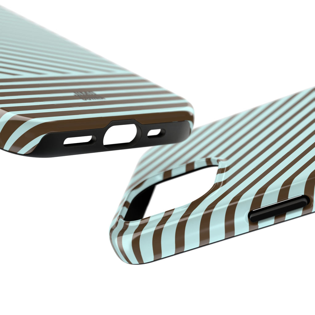 Asymmetrical Lines iPhone Case | Blue and Brown