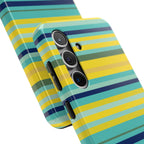 Blue Lemon Stripe Samsung Galaxy Case