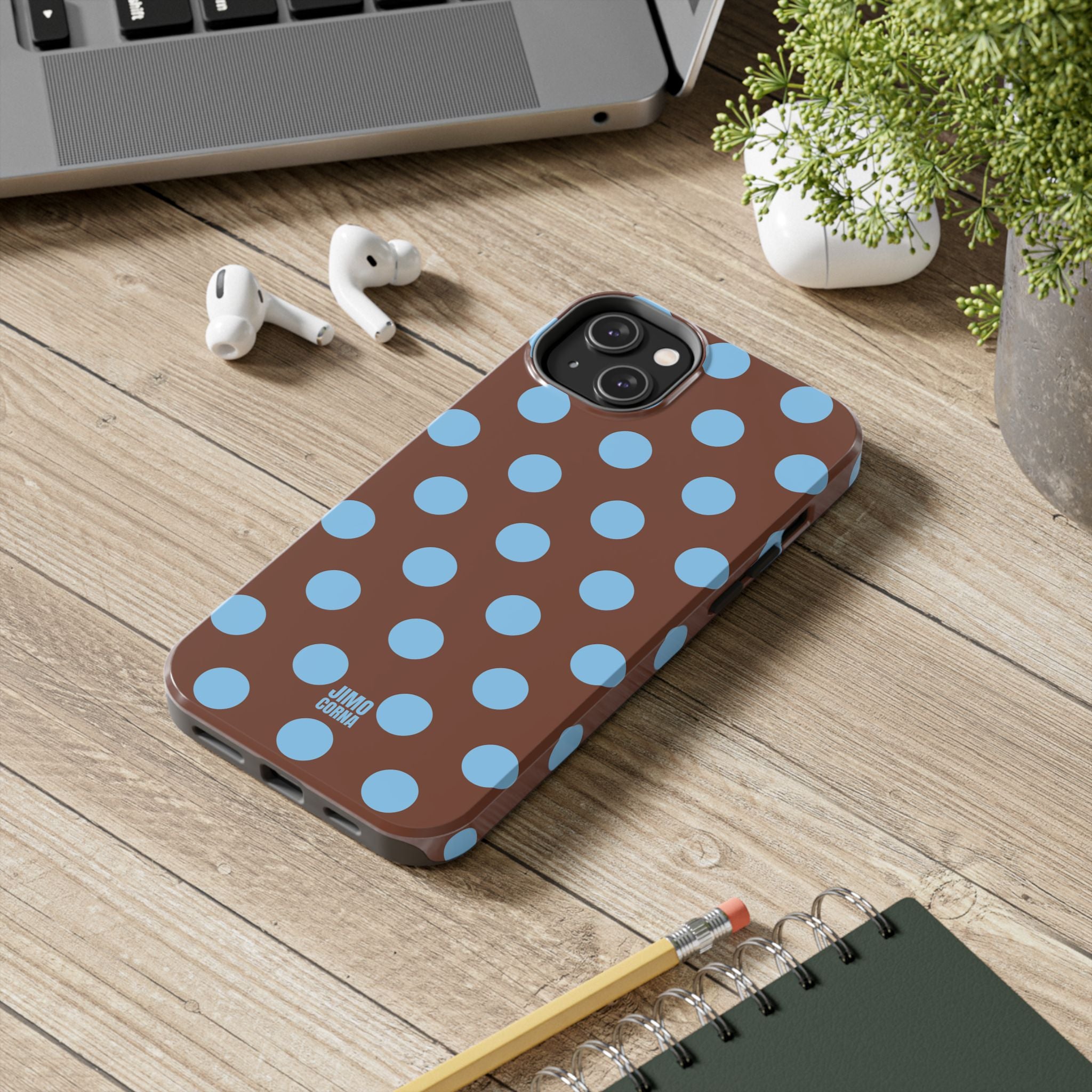 Big Polka Dot | Brown and Blue