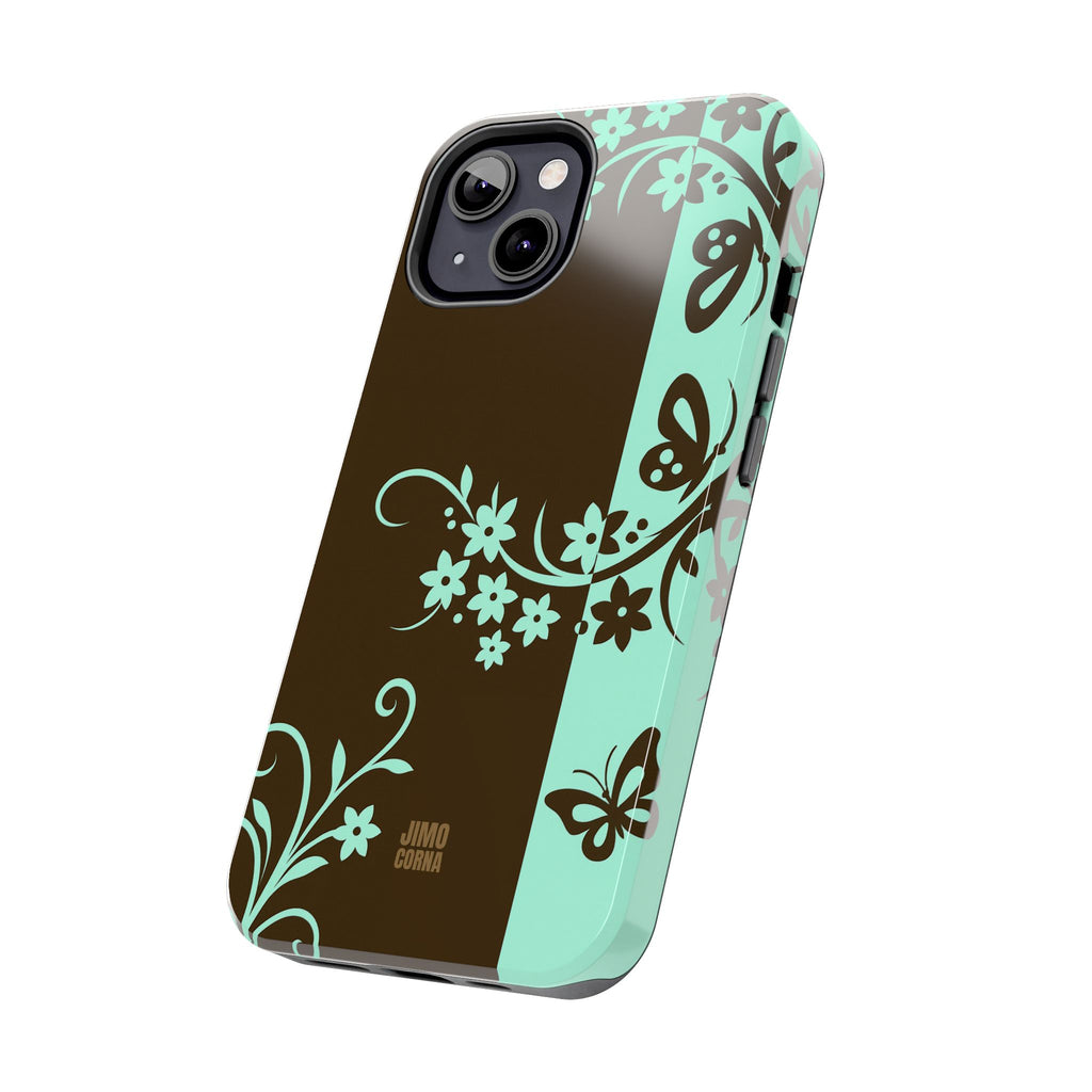 Y2K Floral iPhone Case | Brown and Mint