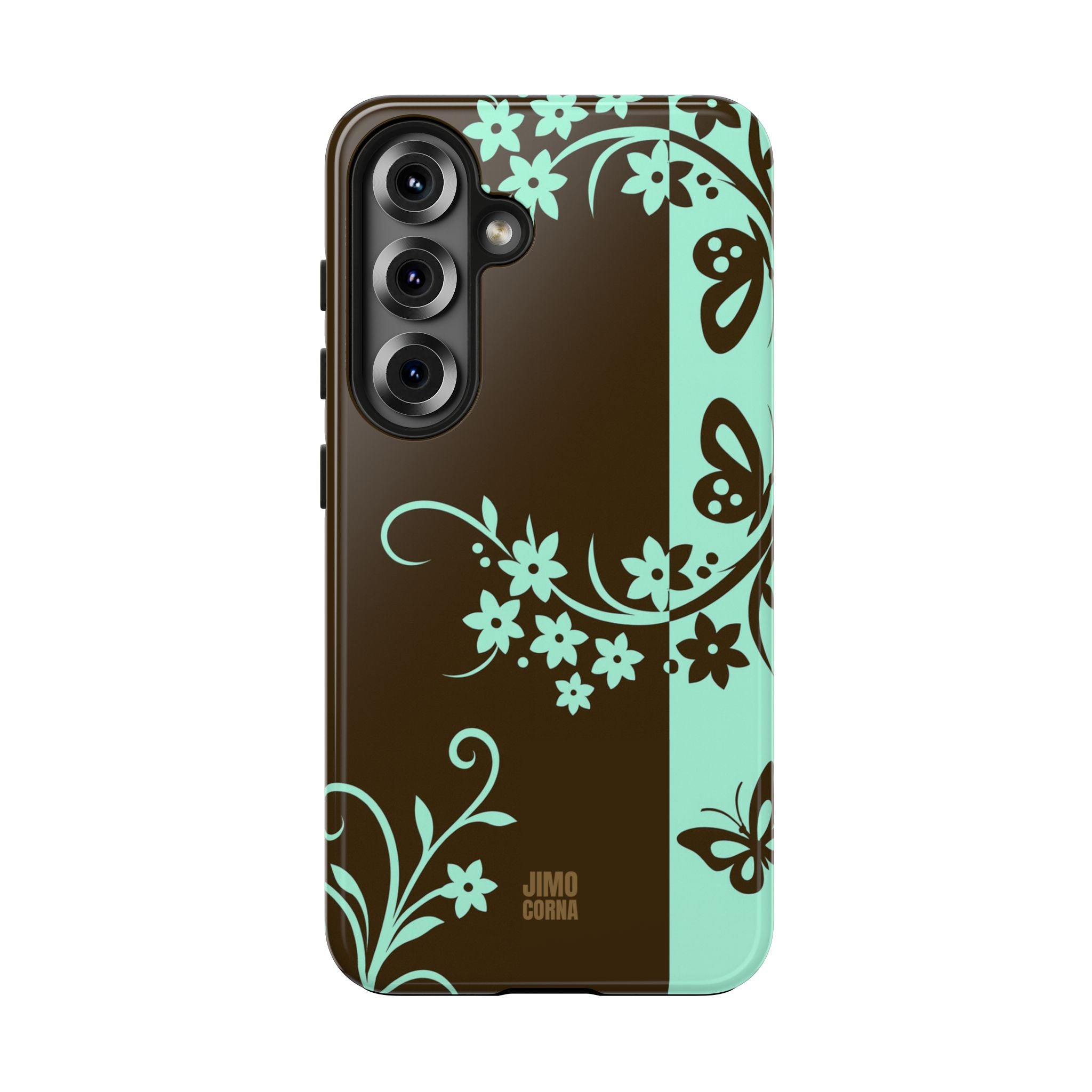 Y2K Floral iPhone Case | Brown and Mint