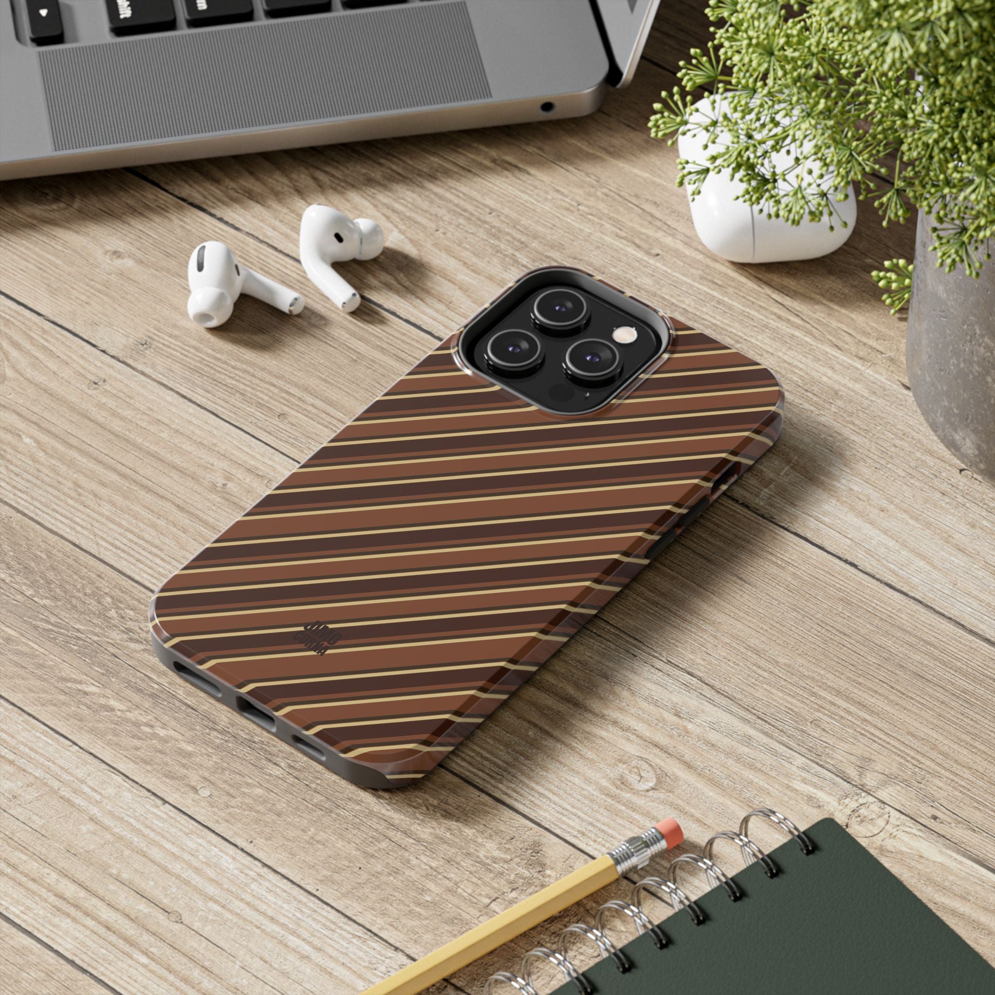 Angelina Stripes | Brown - iPhone Case