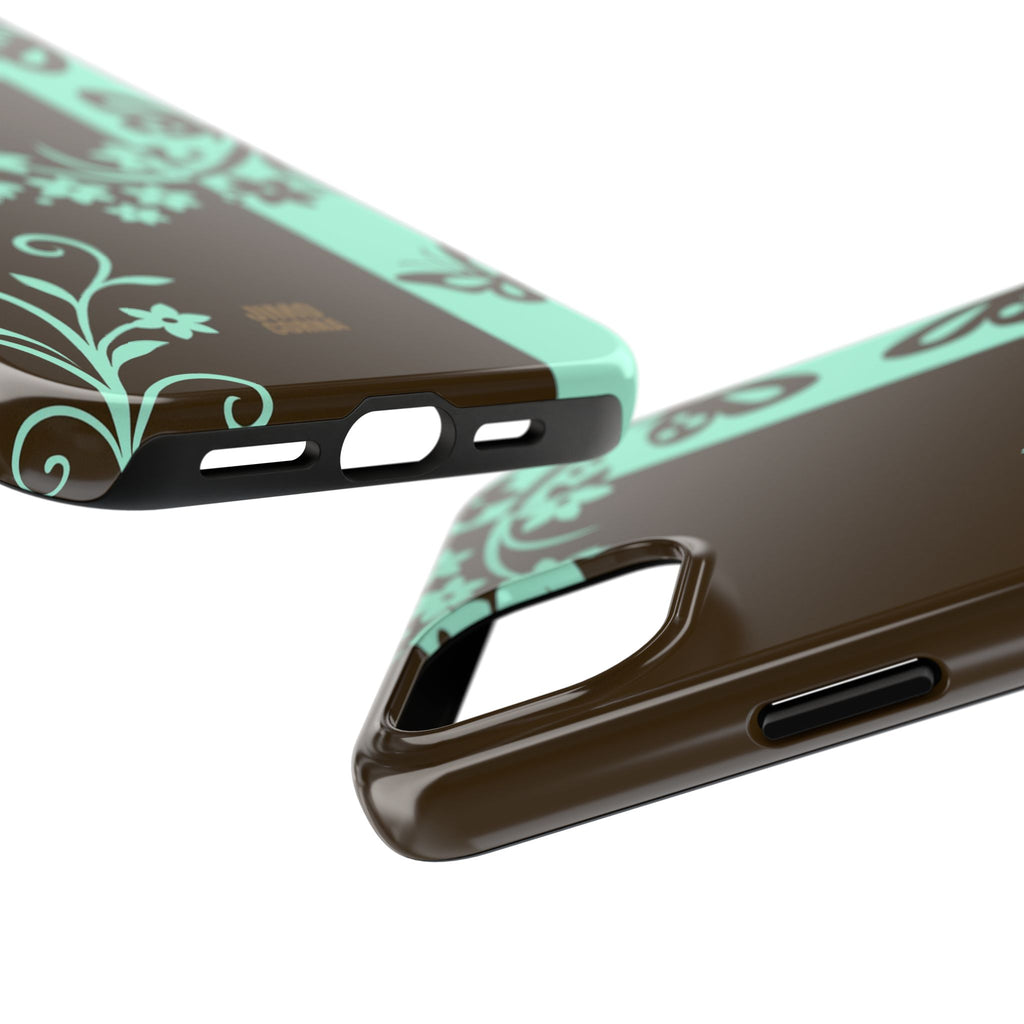 Y2K Floral iPhone Case | Brown and Mint