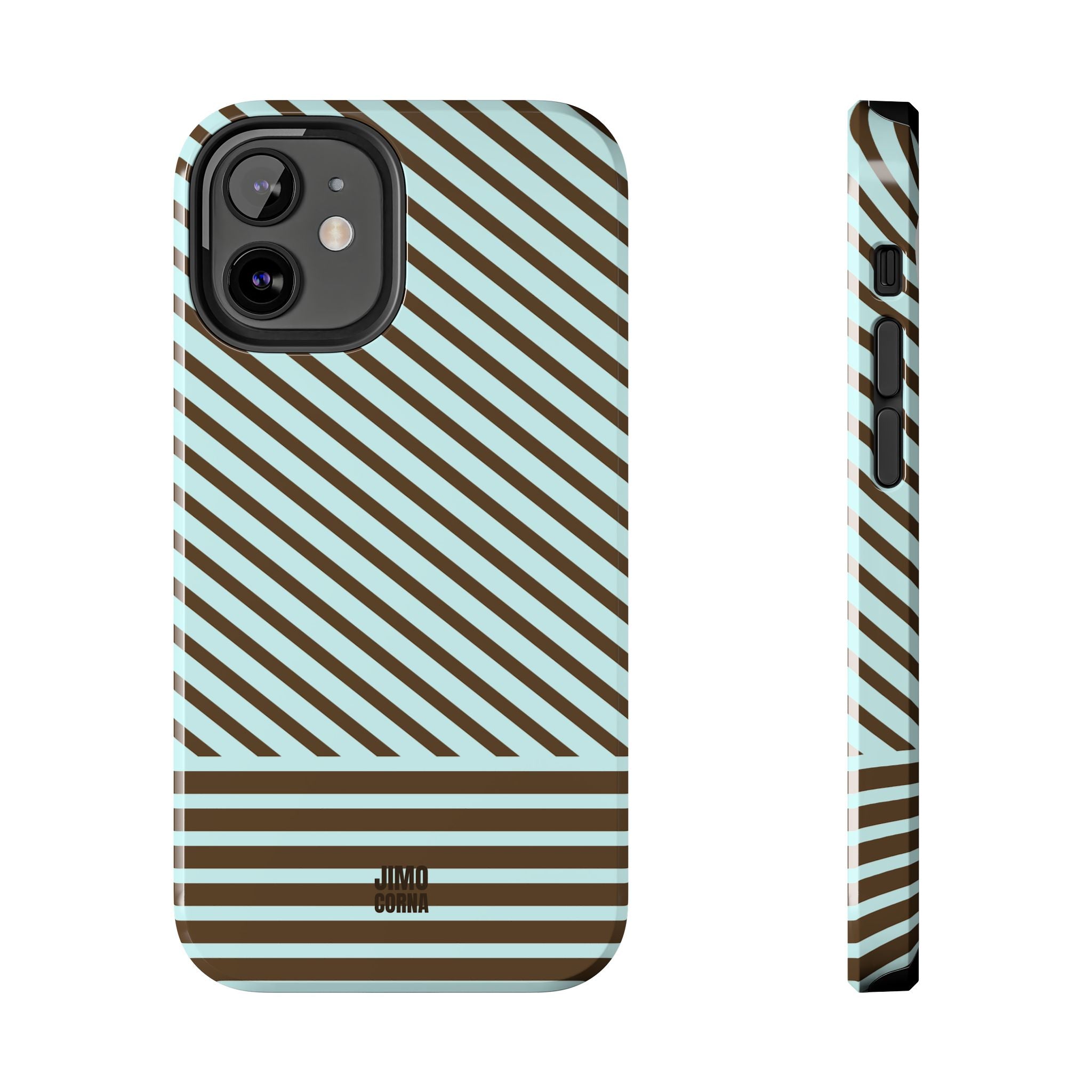 Asymmetrical Lines iPhone Case | Blue and Brown