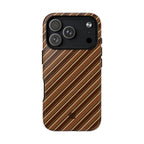 Angelina Stripes | Brown - MagSafe iPhone Case
