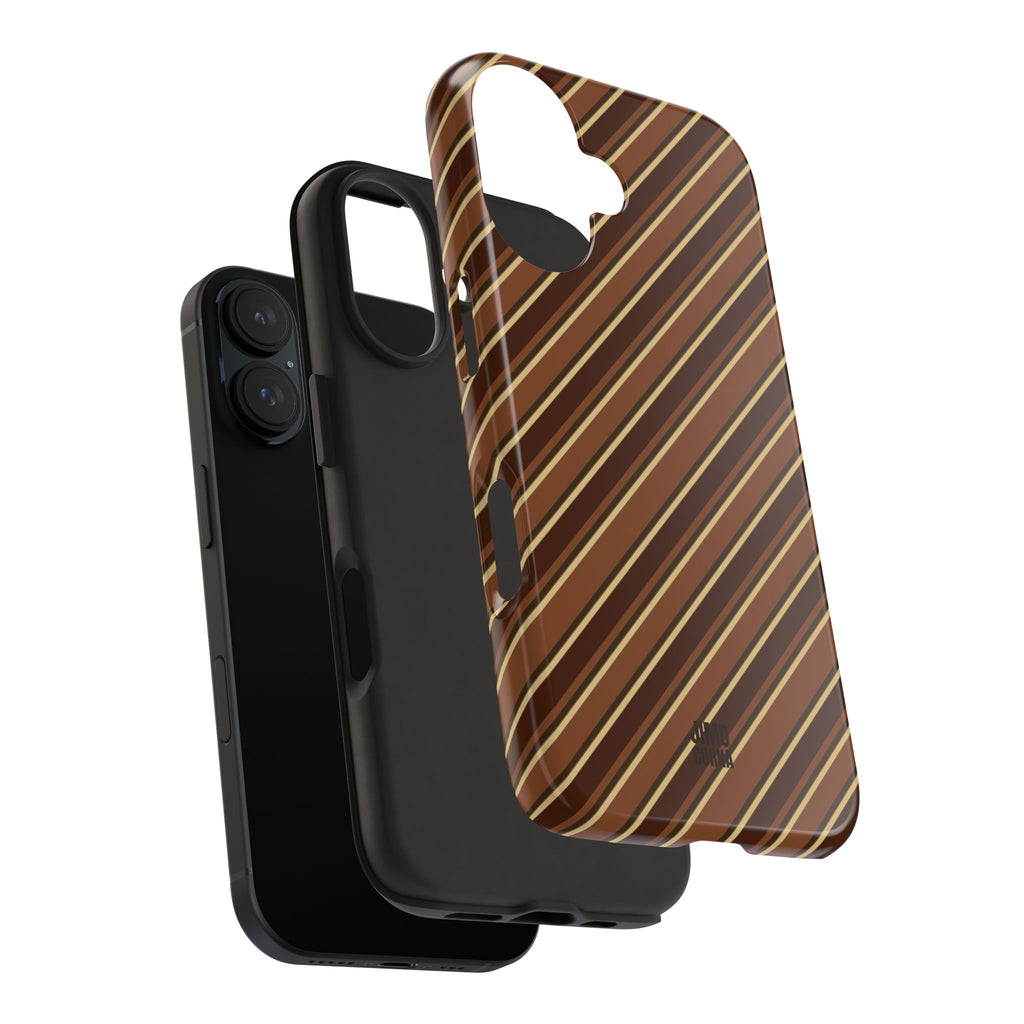 Angelina Stripes | Brown - iPhone Case