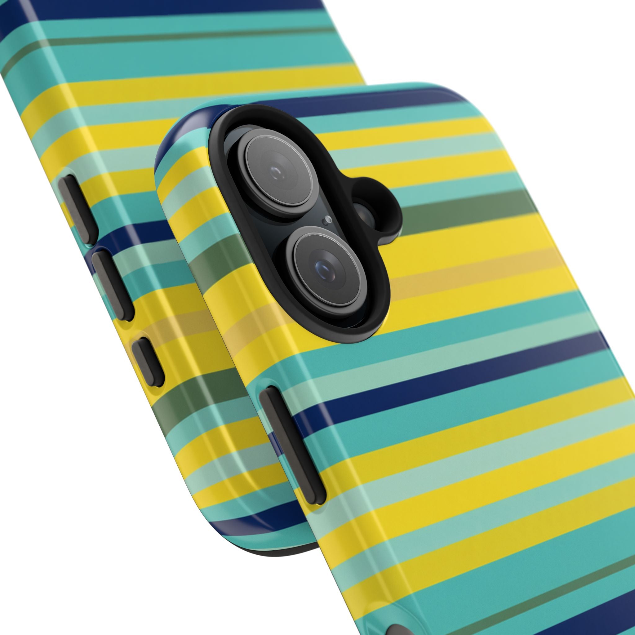 Blue Lemon Stripe iPhone Case