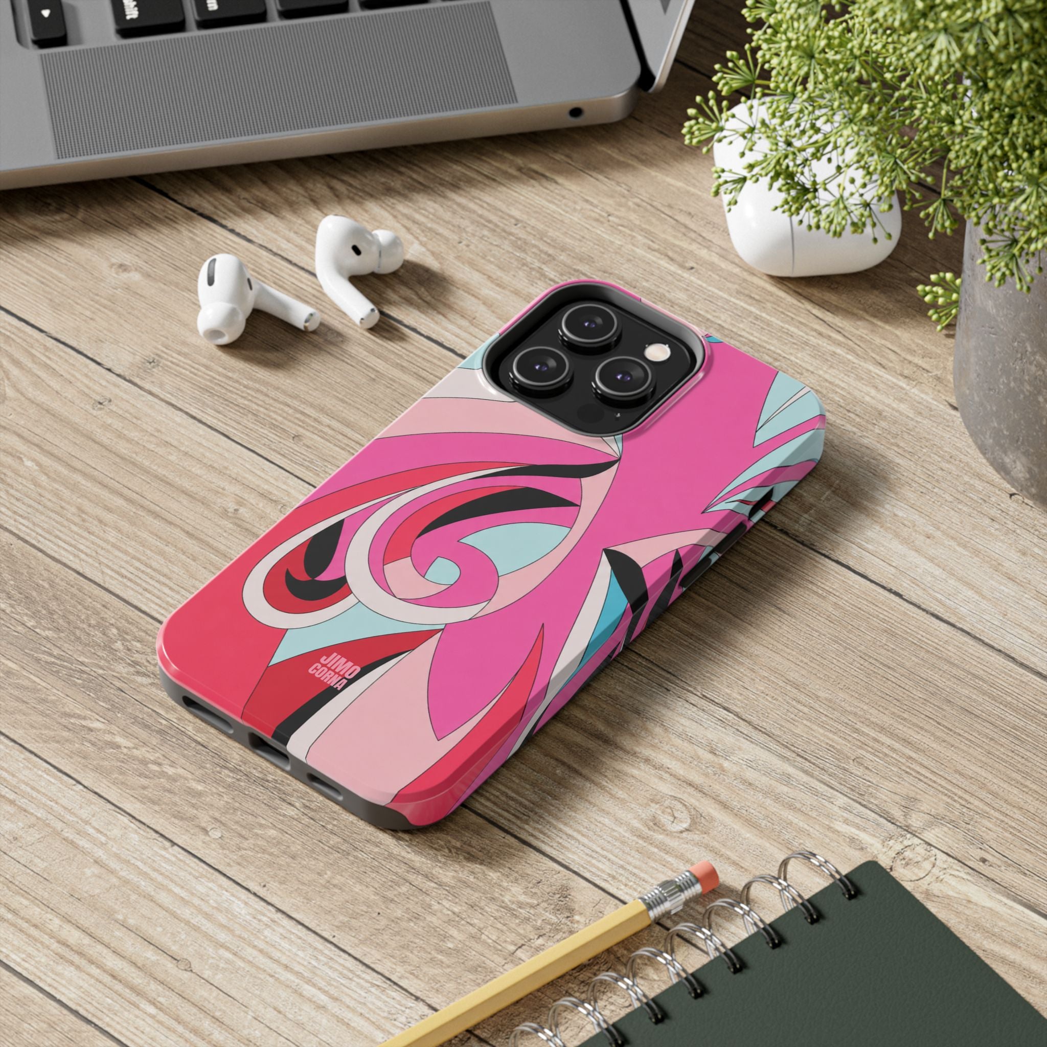 Pink Tropic Swirl iPhone Case