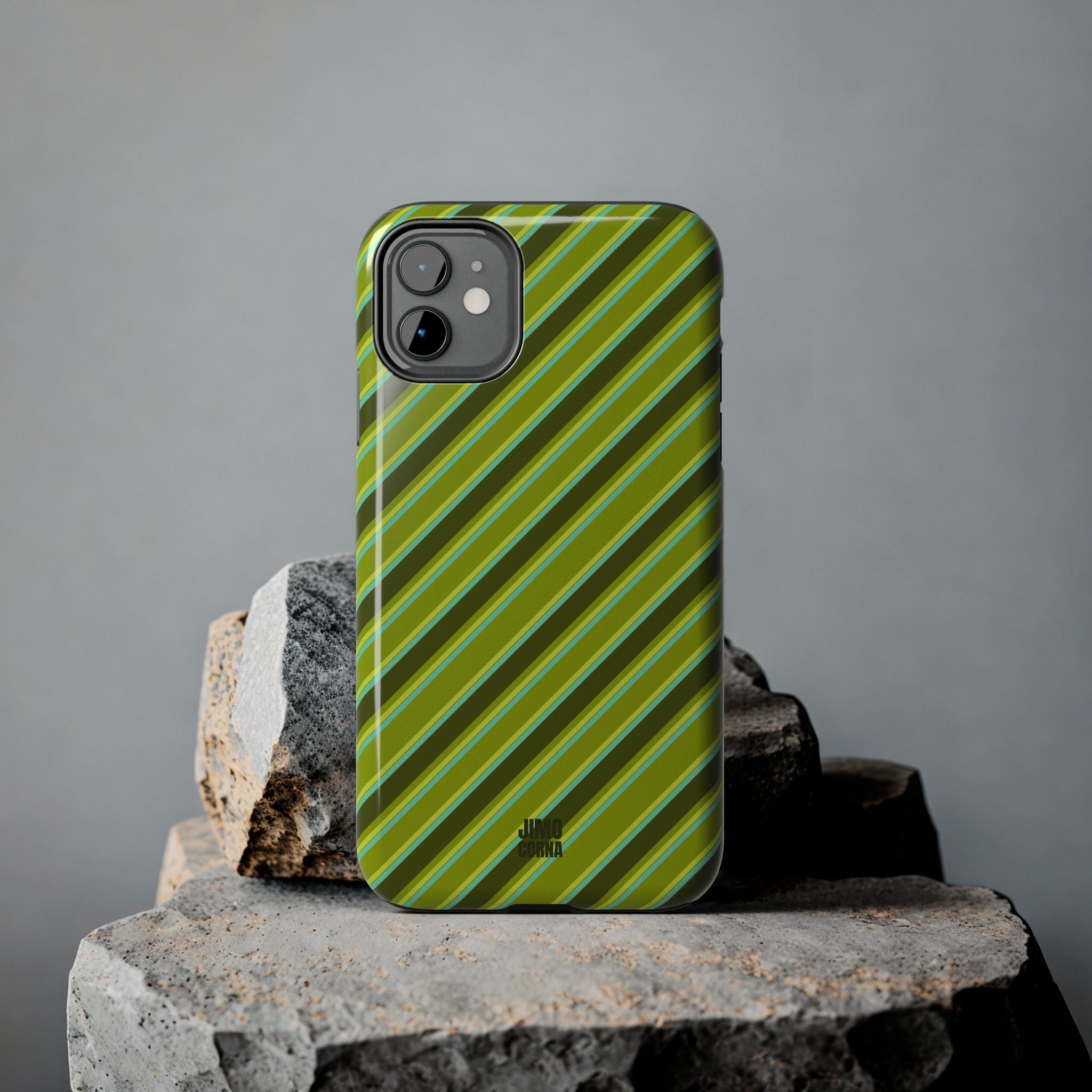 Angelina Stripes | Olive - iPhone Case