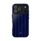 Bold Stripes MagSafe iPhone Case | Navy Blue