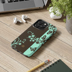 Y2K Floral iPhone Case | Brown and Mint