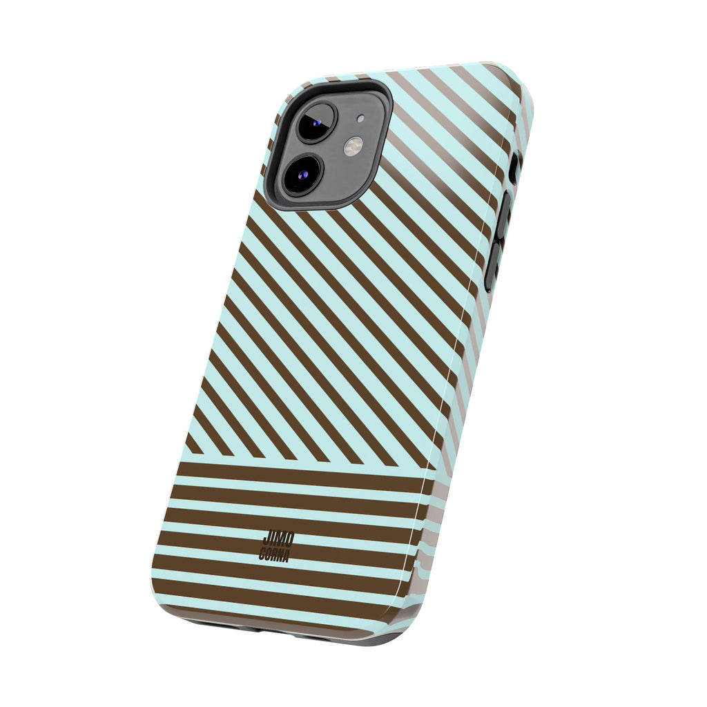 Asymmetrical Lines iPhone Case | Blue and Brown