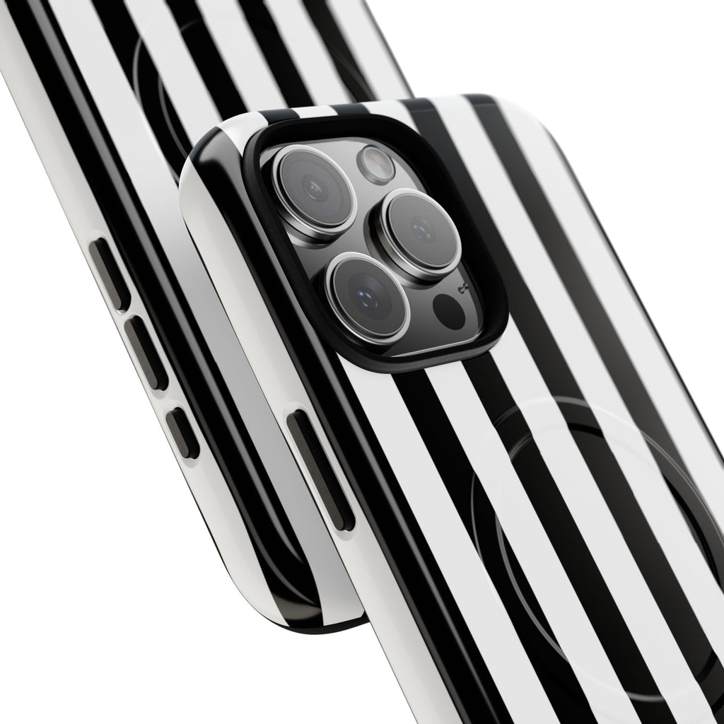 Bold Stripes MagSafe iPhone Case | Black and White