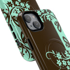 Y2K Floral MagSafe iPhone Case | Brown and Mint