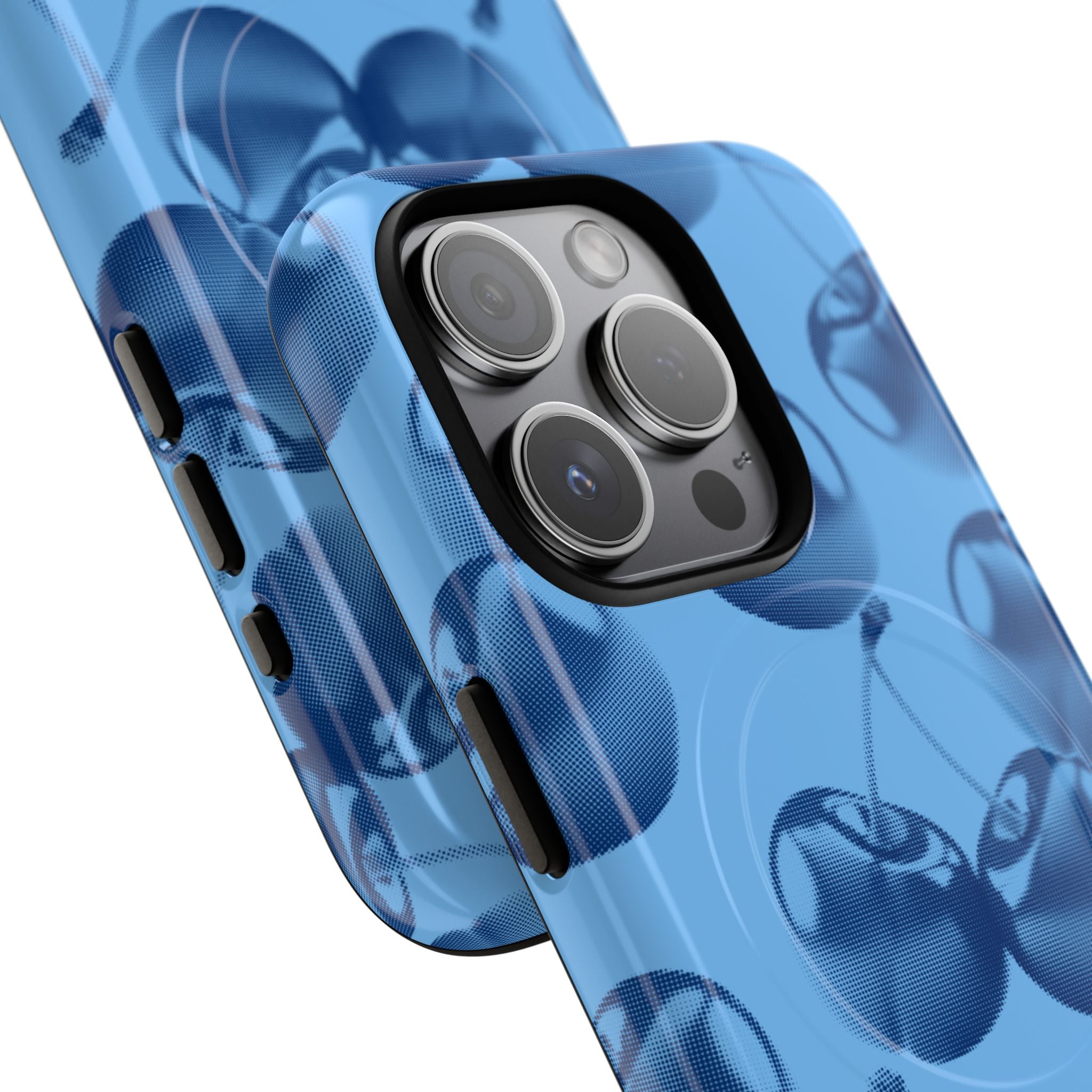 Blue Retro Cherries