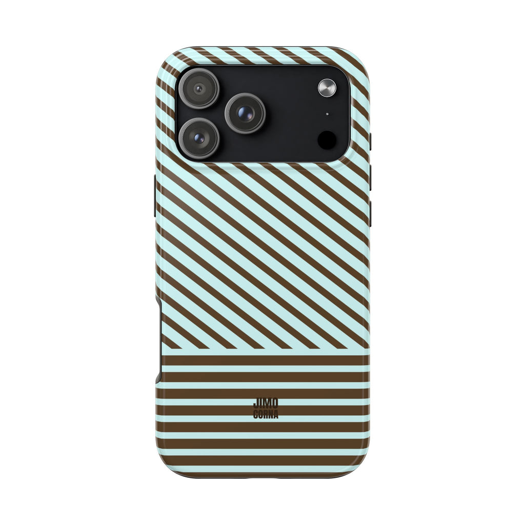 Asymmetrical Lines iPhone Case | Blue and Brown