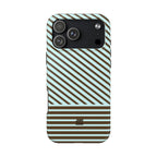 Asymmetrical Lines iPhone Case | Blue and Brown