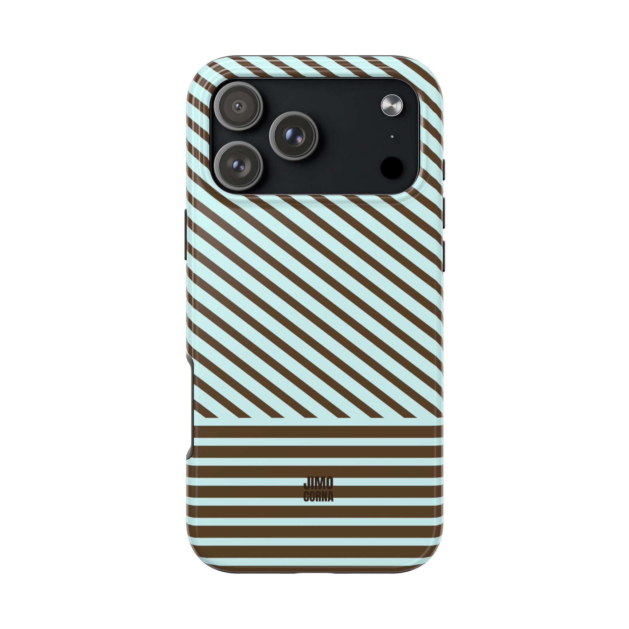 Asymmetrical Lines iPhone Case | Blue and Brown