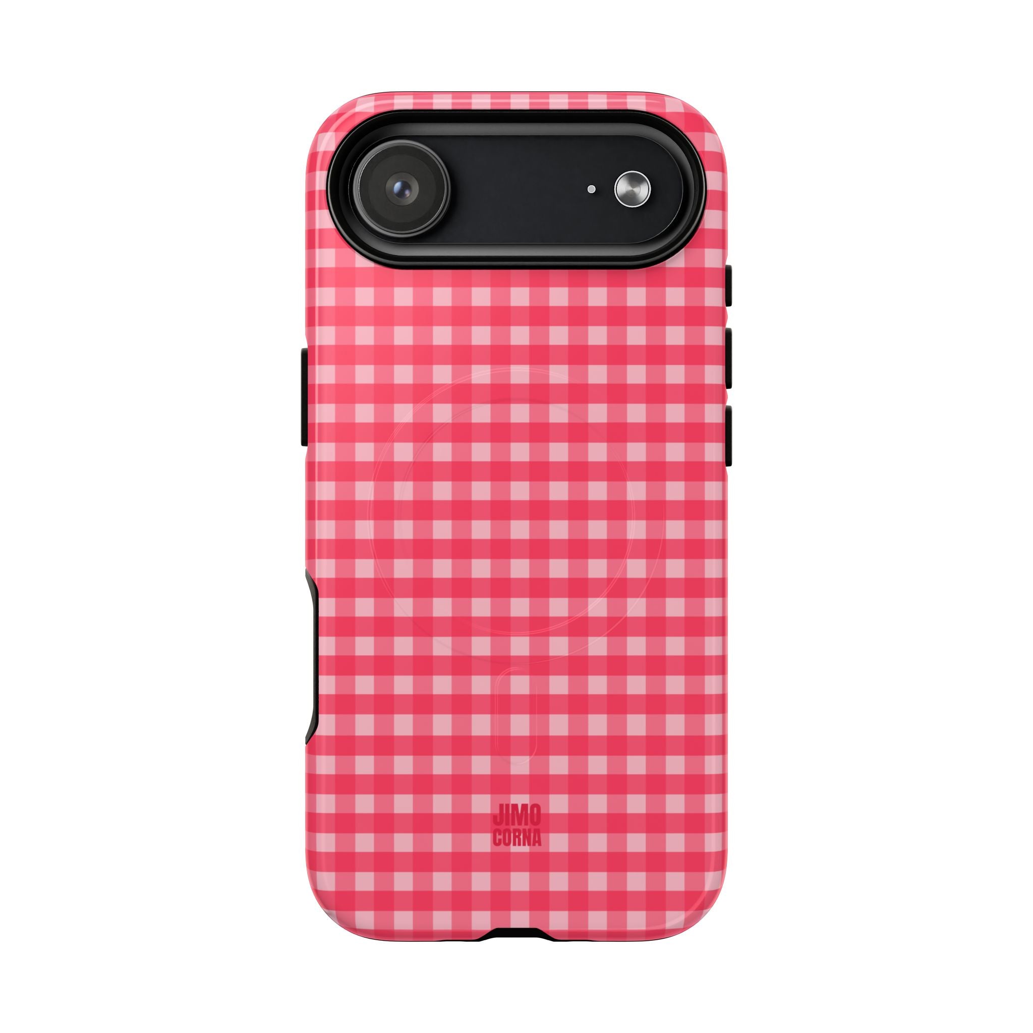Farm Gingham MagSafe iPhone Case | Hot Pink