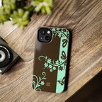 Y2K Floral iPhone Case | Brown and Mint
