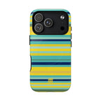 Blue Lemon Stripe MagSafe iPhone Case