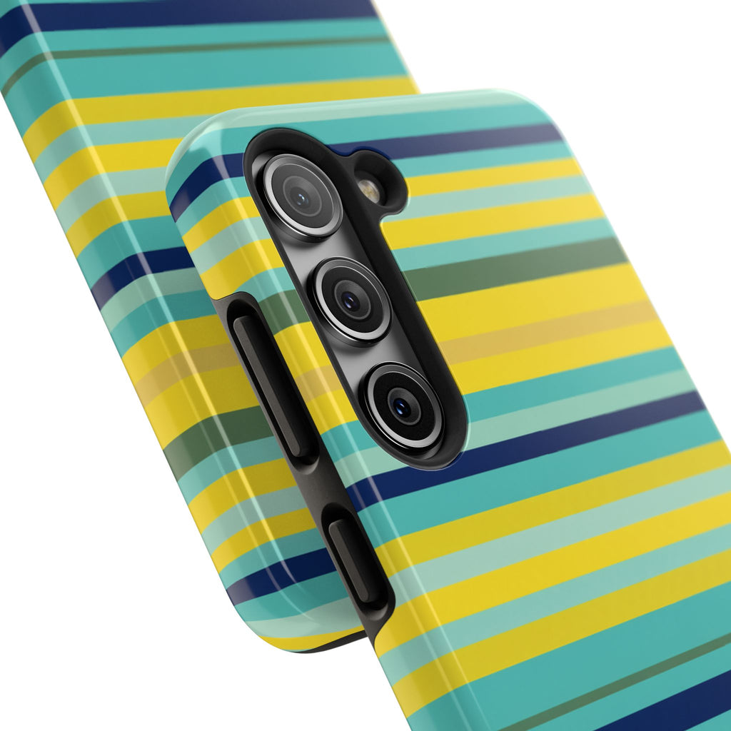 Blue Lemon Stripe Samsung Galaxy Case