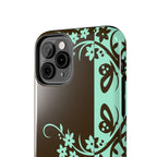 Y2K Floral iPhone Case | Brown and Mint