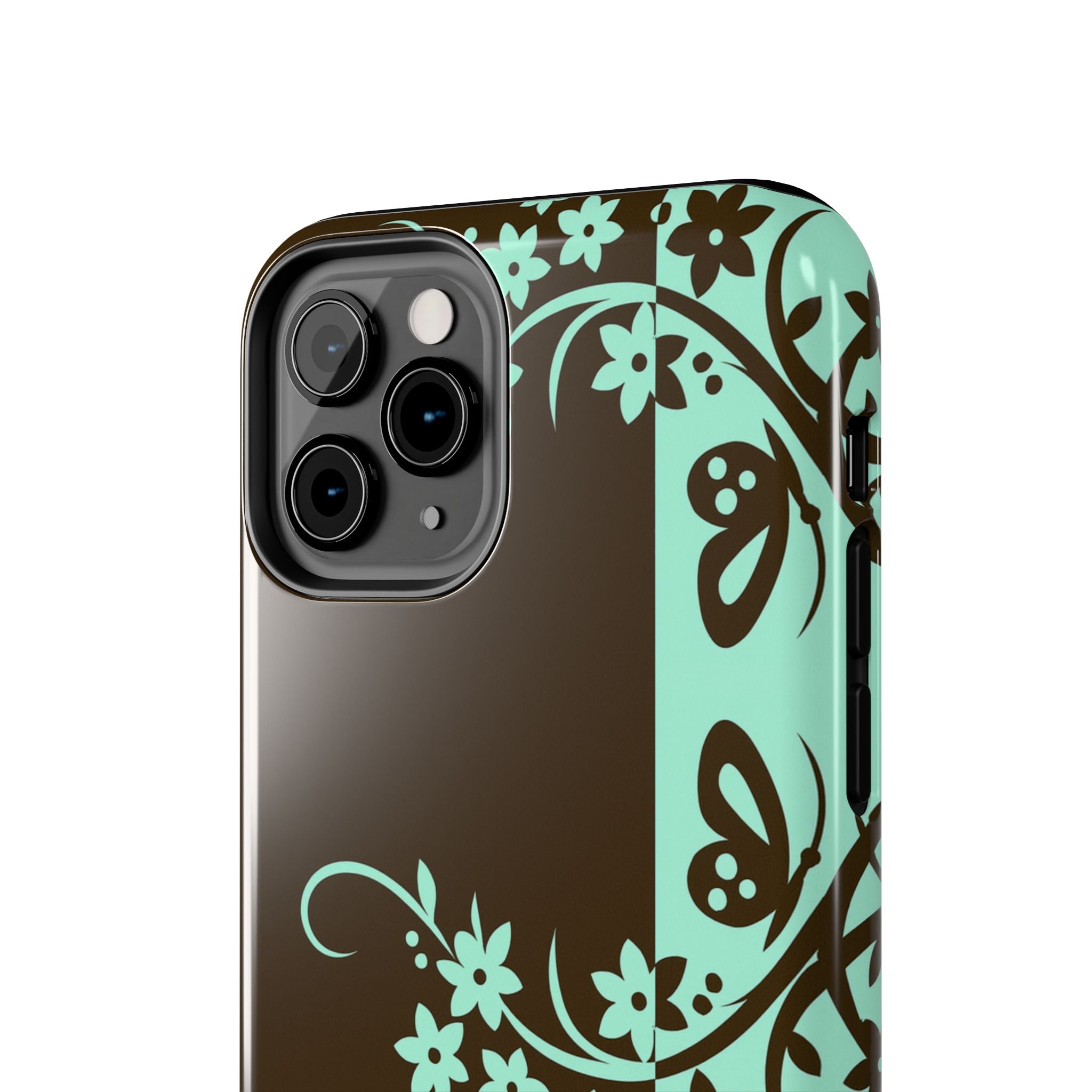 Y2K Floral iPhone Case | Brown and Mint
