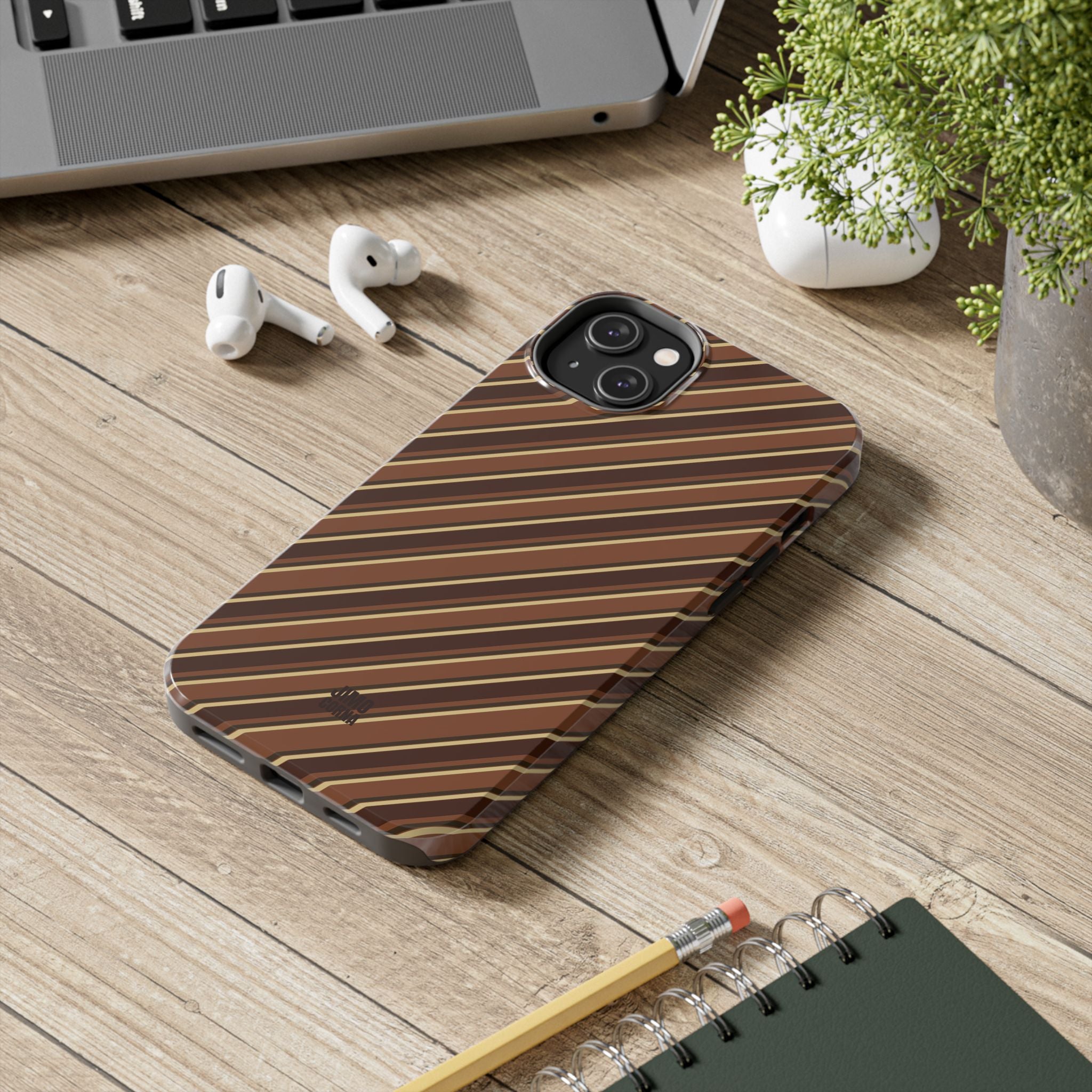 Angelina Stripes | Brown - iPhone Case